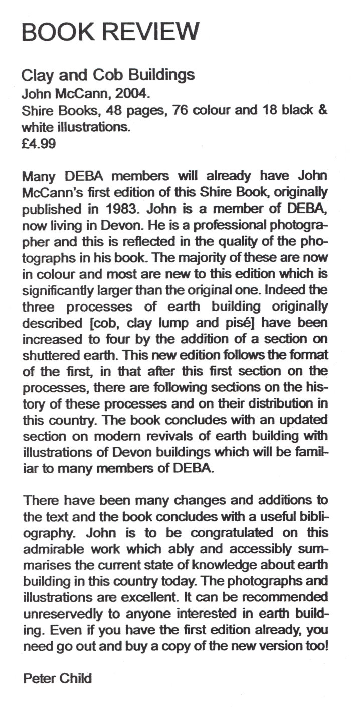 Newsletter, Devon Earth Buildings Association